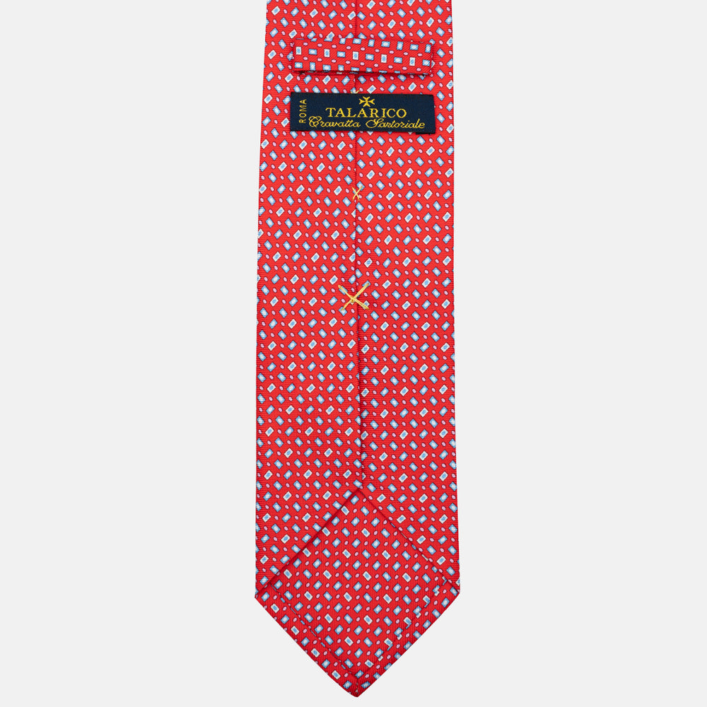 Cravatta 3 pieghe in Seta Micro Fantasia, Rosso - DSC_4851