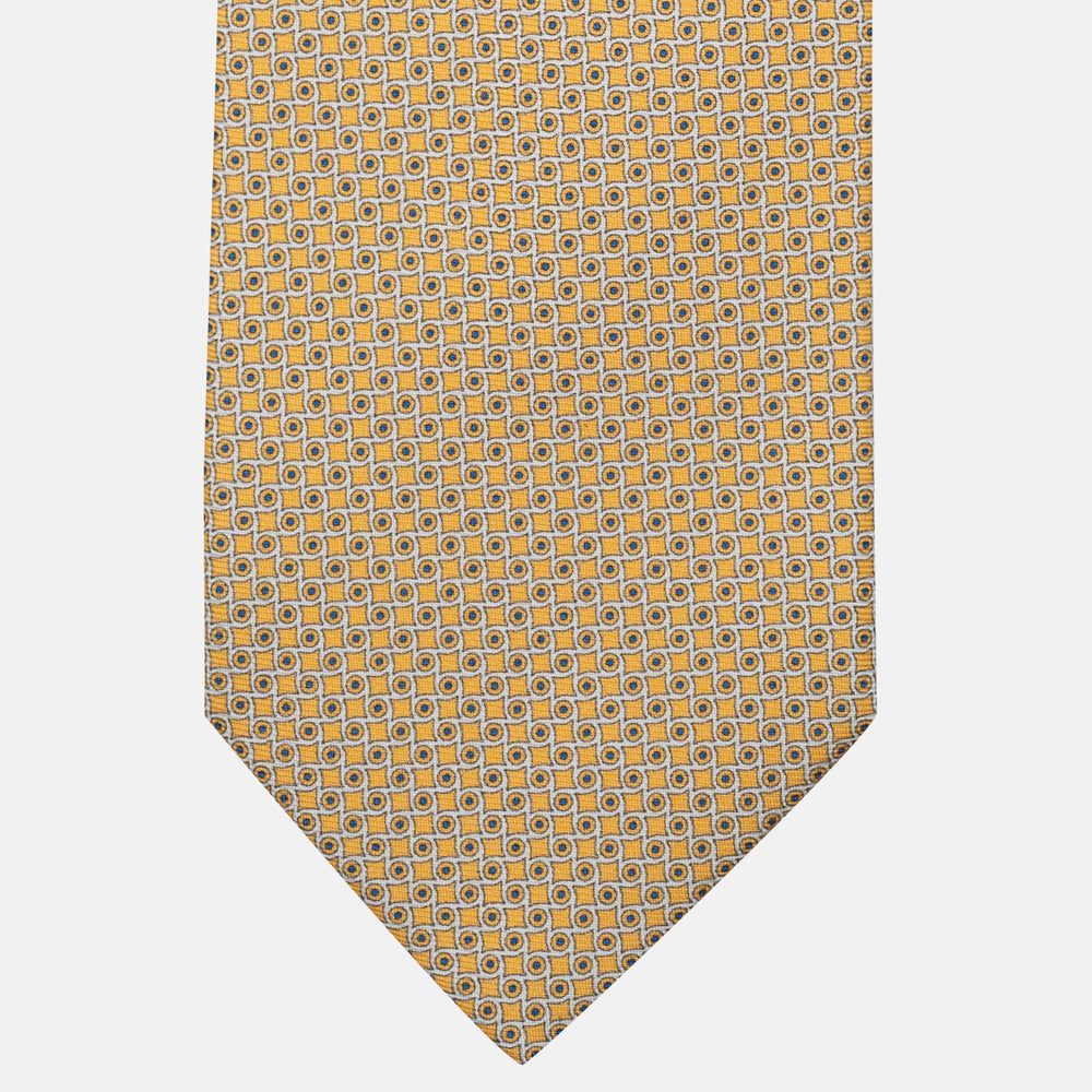 Cravatta 3 pieghe in Seta Micro Fantasia, Giallo - DSC_4853