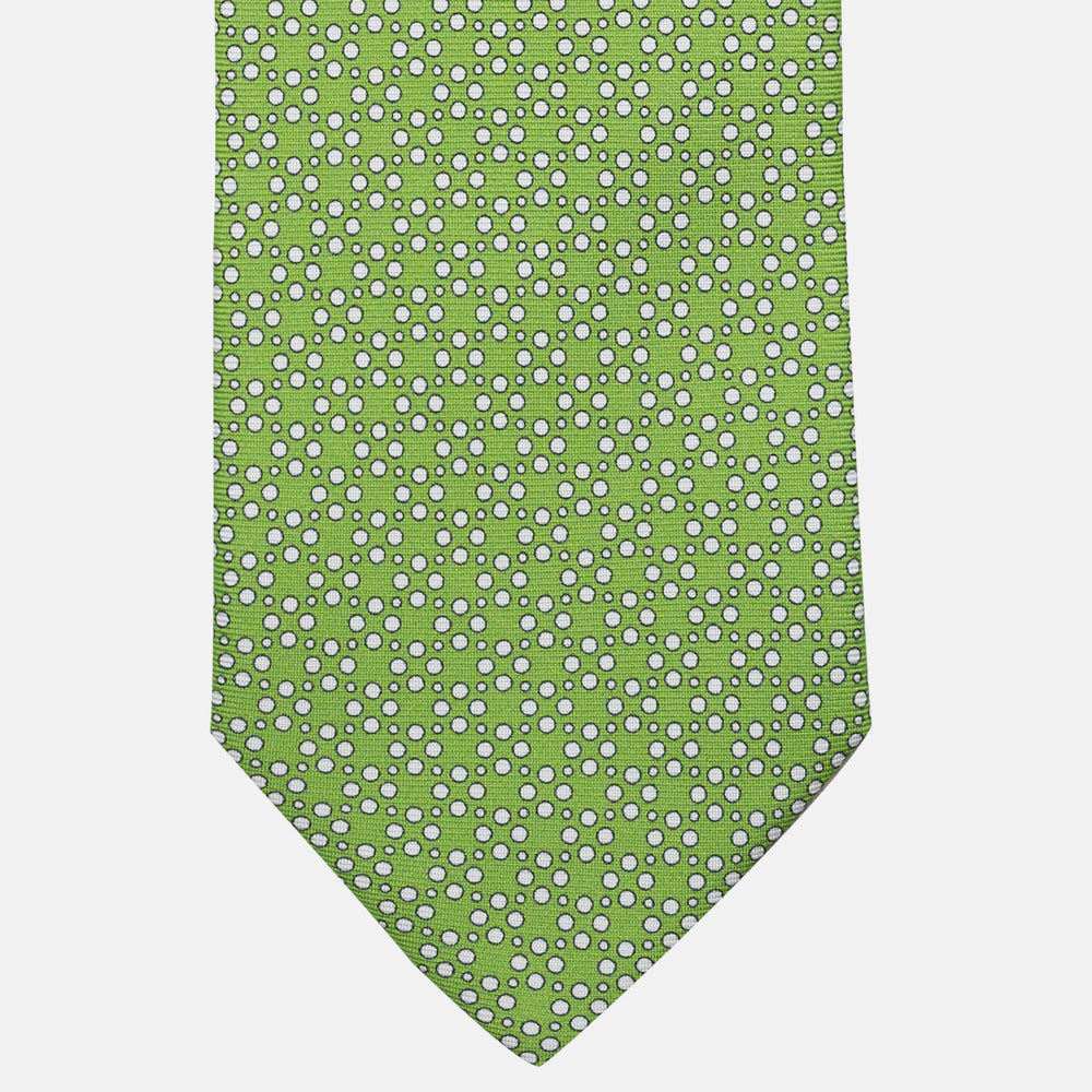 Cravatta 3 pieghe in Seta Micro Fantasia, Verde - DSC_4855