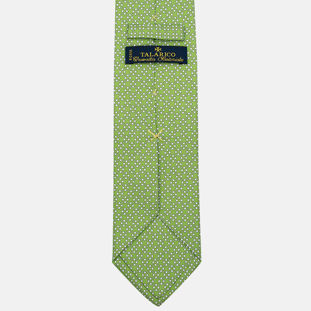 Cravatta 3 pieghe in Seta Micro Fantasia, Verde - DSC_4855