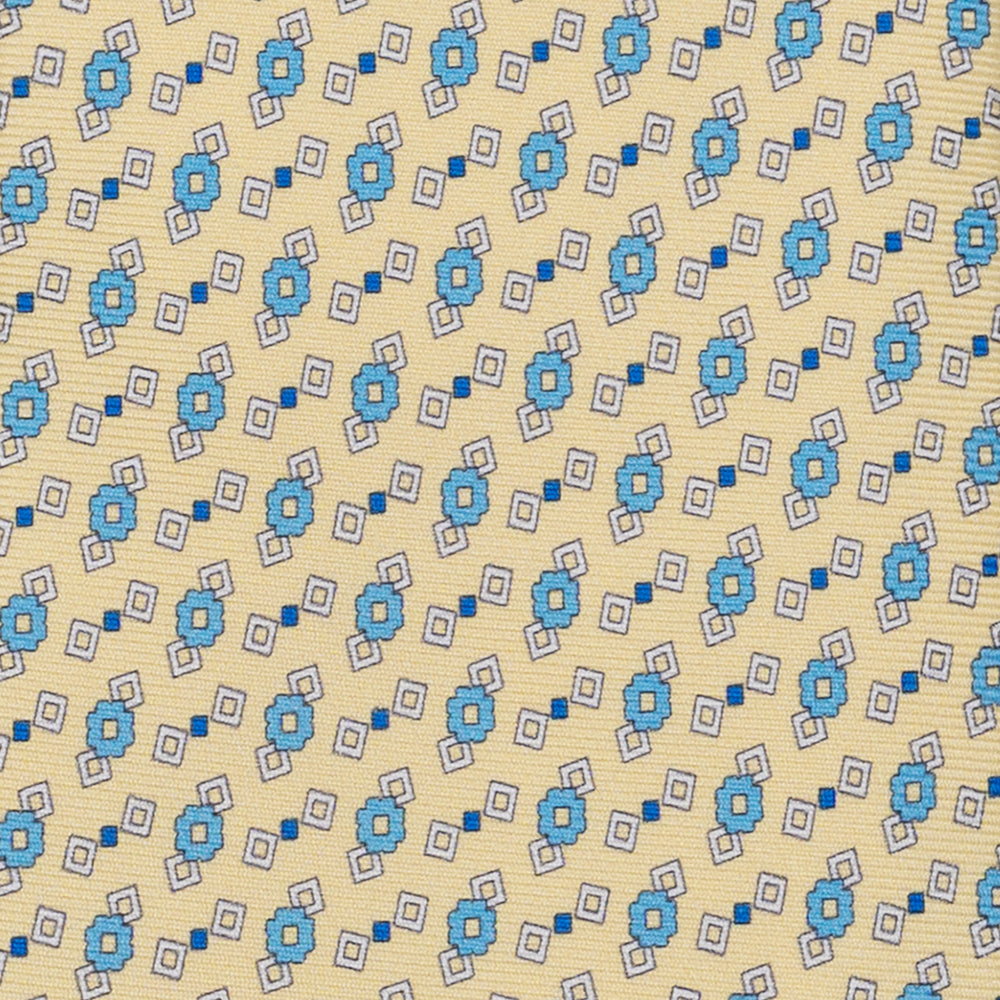 Cravatta 3 pieghe in Seta Fantasia Floreale, Giallo - DSC_4859