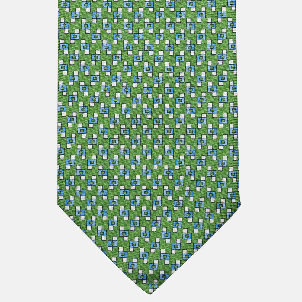 Cravatta 3 pieghe in Seta Micro Fantasia, Verde - DSC_4861