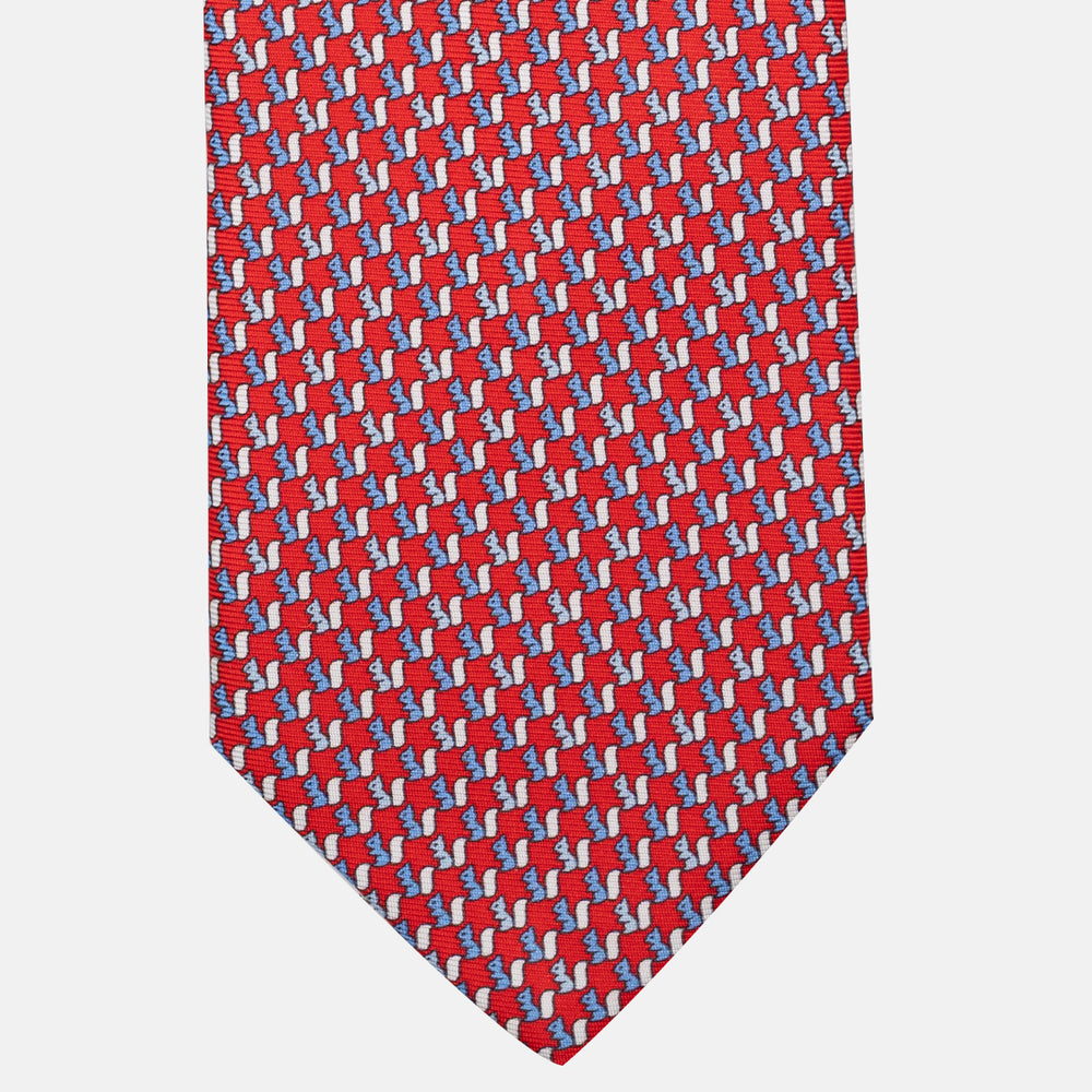 Cravatta 3 pieghe in Seta Fantasia Scoiattoli, Rosso - DSC_4865