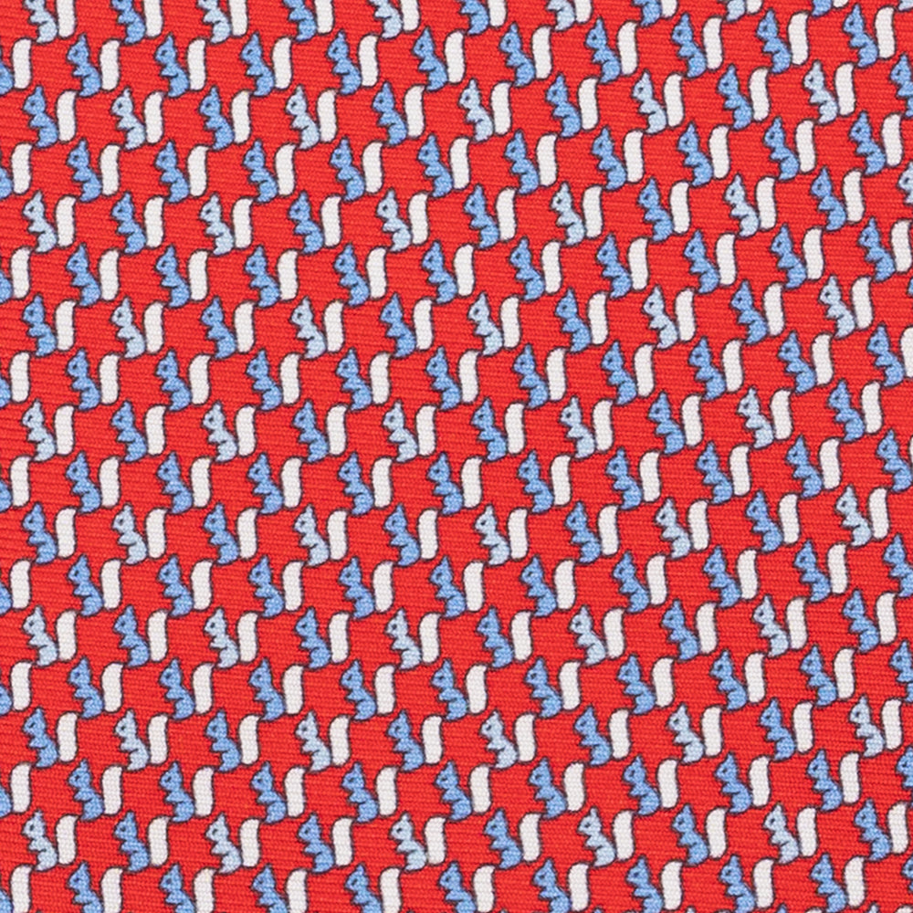 Cravatta 3 pieghe in Seta Fantasia Scoiattoli, Rosso - DSC_4865