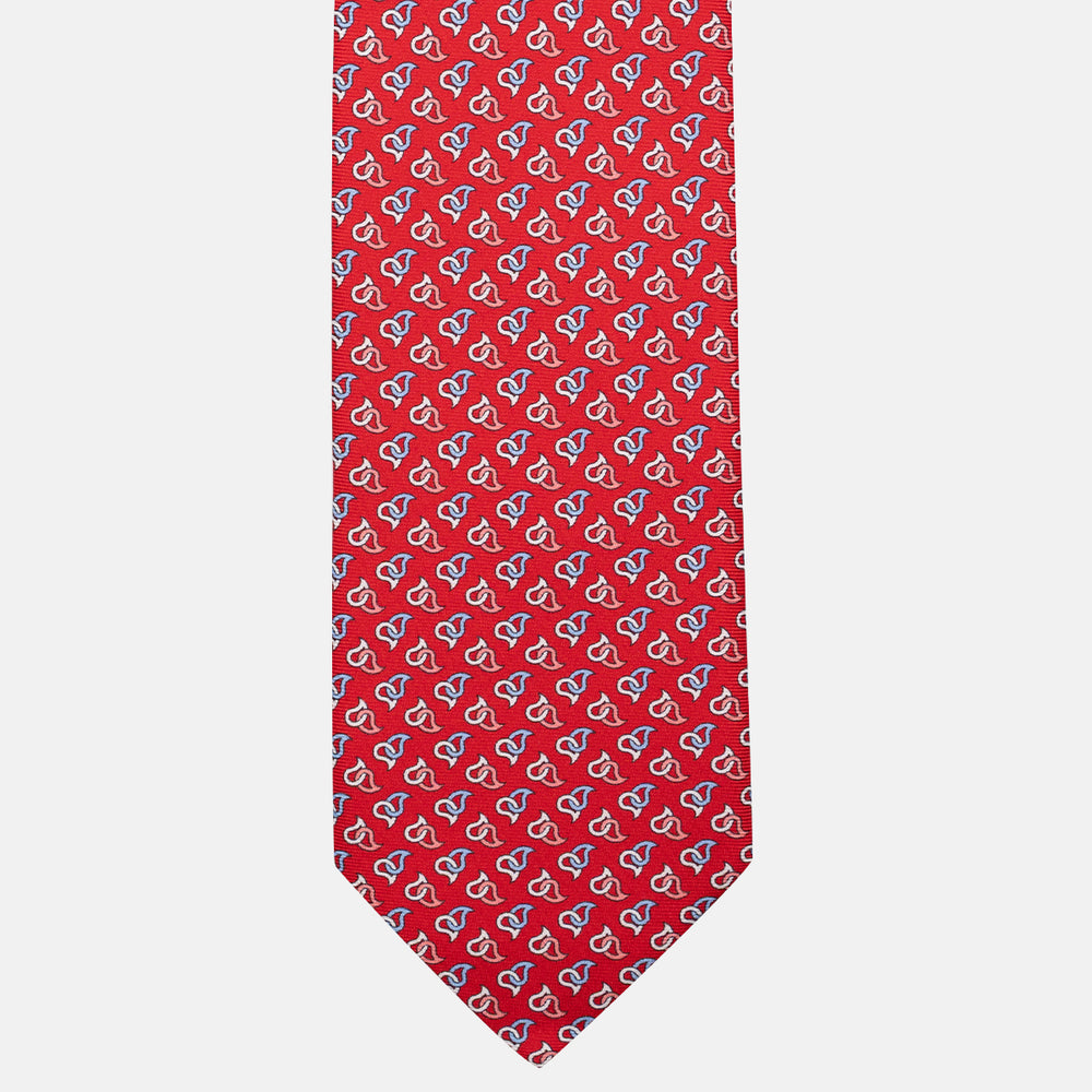 Cravatta 3 pieghe in Seta Micro Fantasia, Rosso - DSC_4869