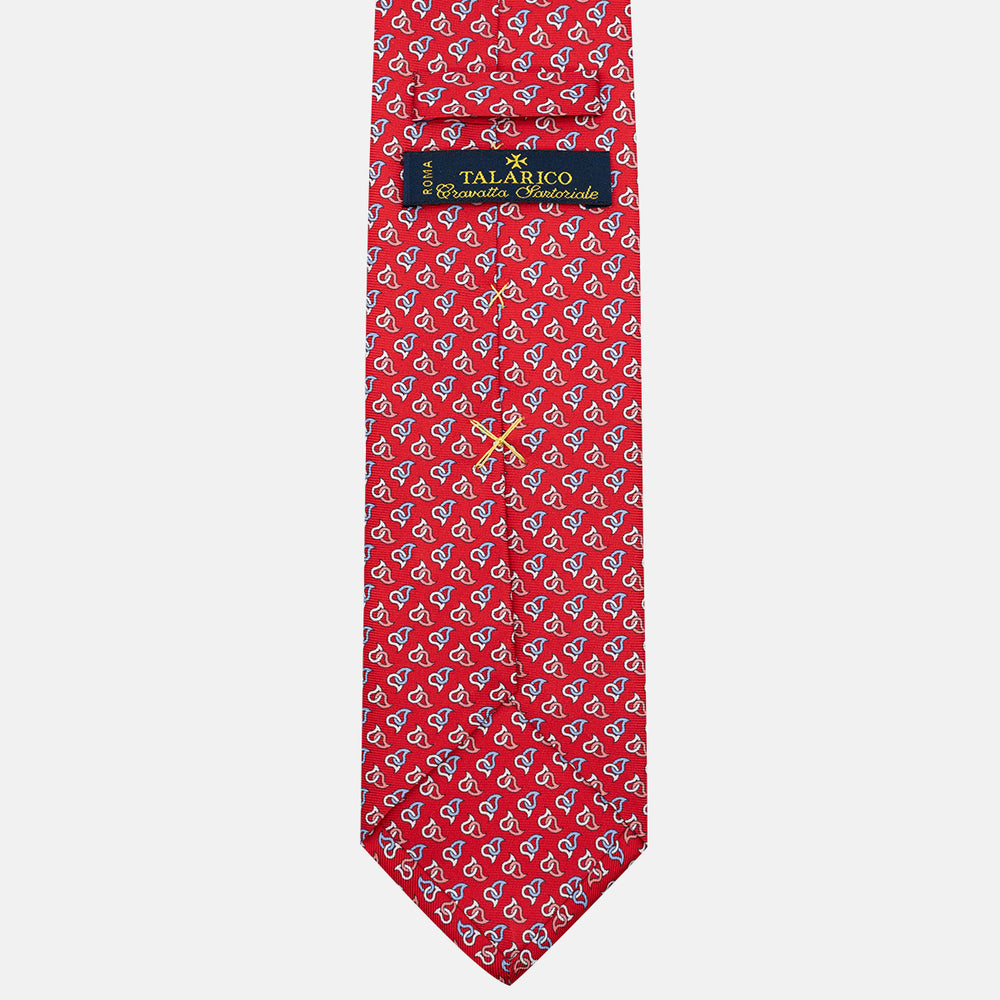 Cravatta 3 pieghe in Seta Micro Fantasia, Rosso - DSC_4869