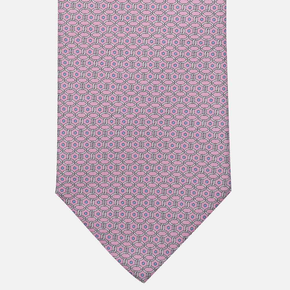 Cravatta 3 pieghe in Seta Fantasia Concatenata, Rosa Chiaro - MO9962