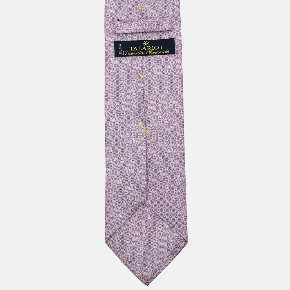 Cravatta 3 pieghe in Seta Fantasia Concatenata, Rosa Chiaro - MO9962