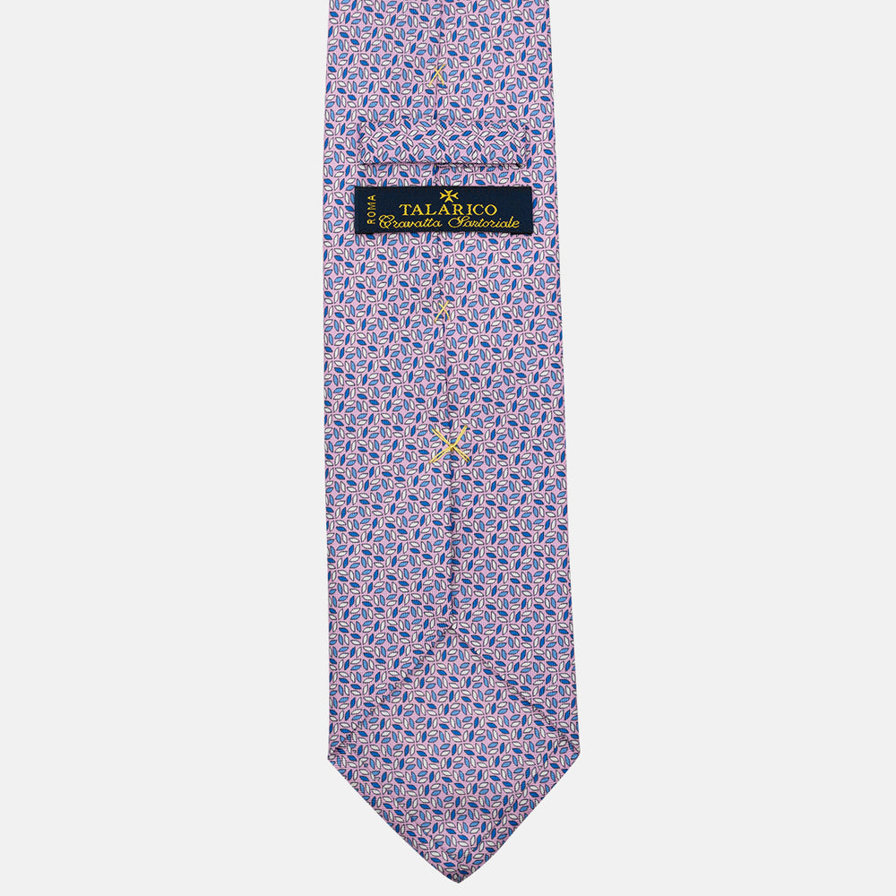 Cravatta 3 pieghe in Seta Fantasia Geometrica, Rosa - DSC_4875