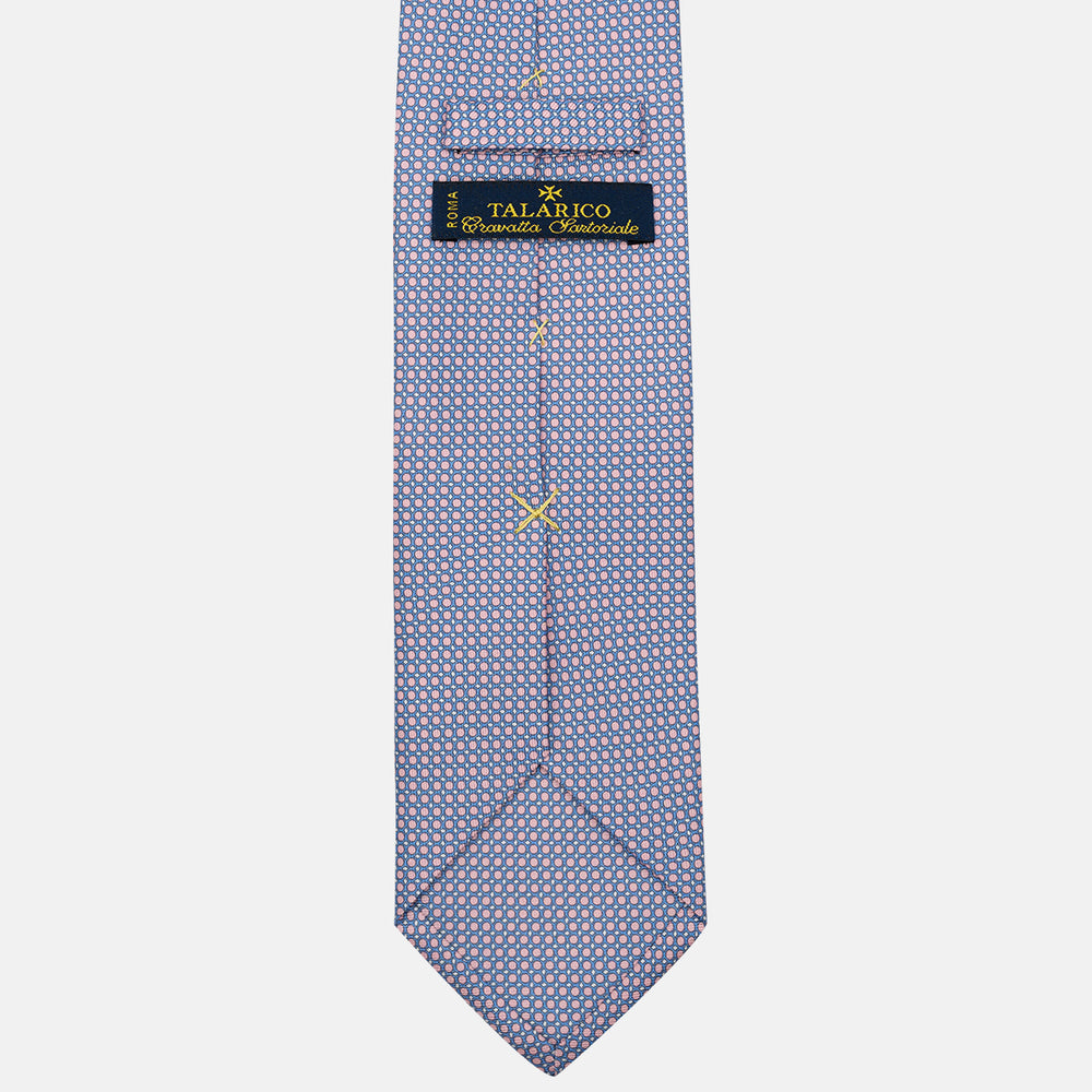 Cravatta 3 pieghe in Seta Fantasia Geometrica, Rosa - DSC_4883