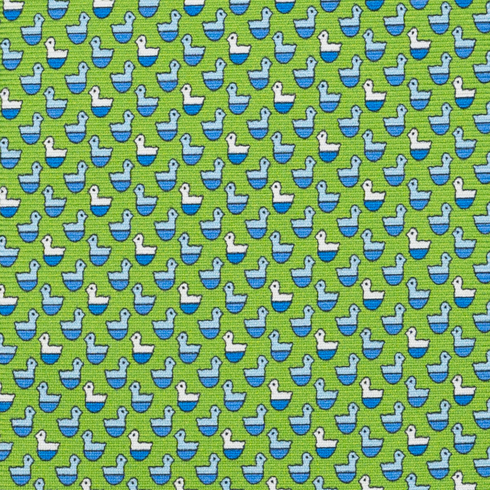 Cravatta 3 pieghe in Seta Fantasia Paperelle, Verde - DSC_4419