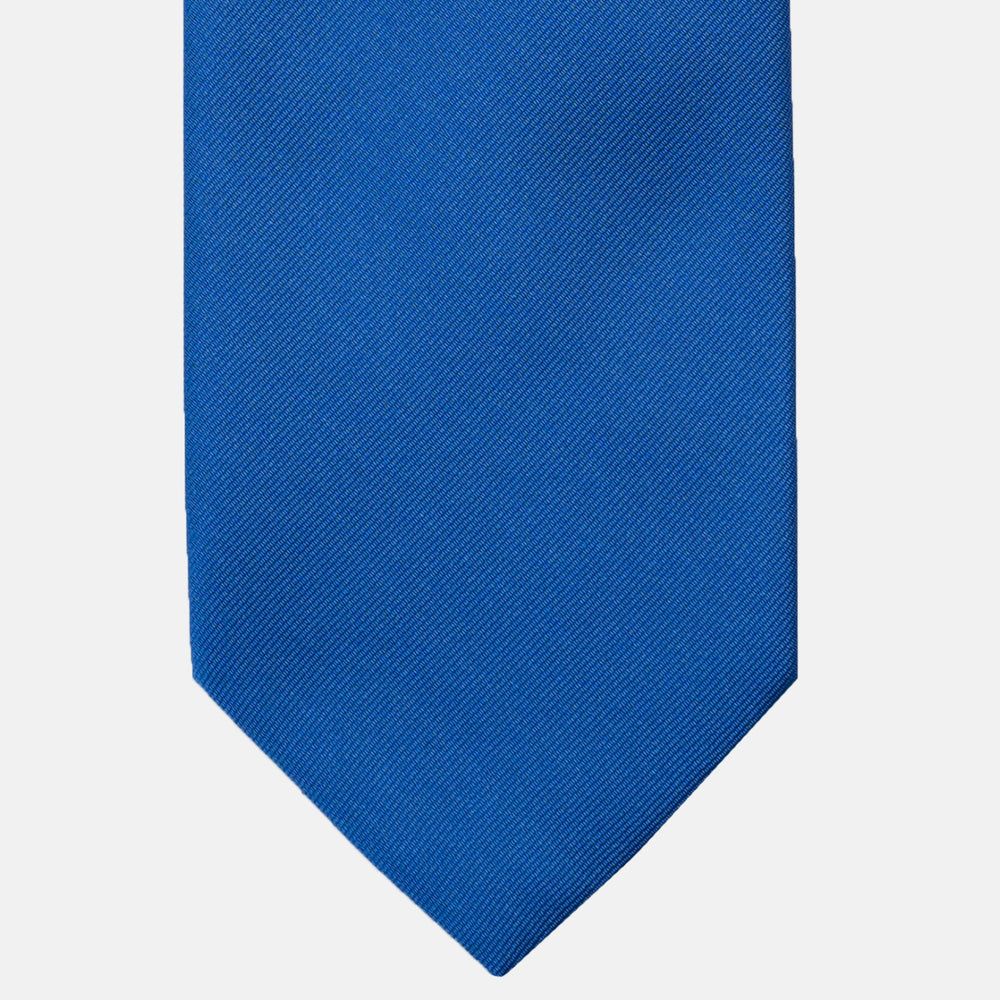 Solid Color Blue Europe Rep Silk Tie - TAL292