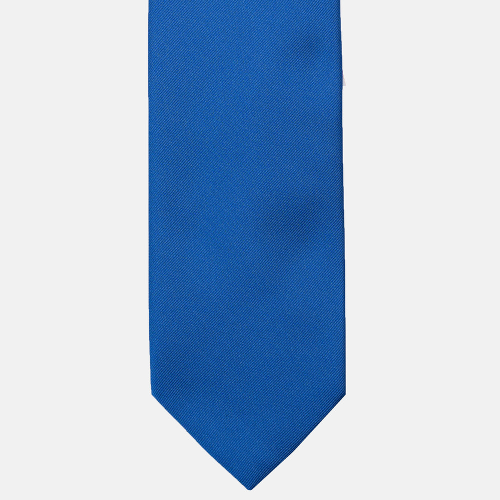 Solid Color Blue Europe Rep Silk Tie - TAL292