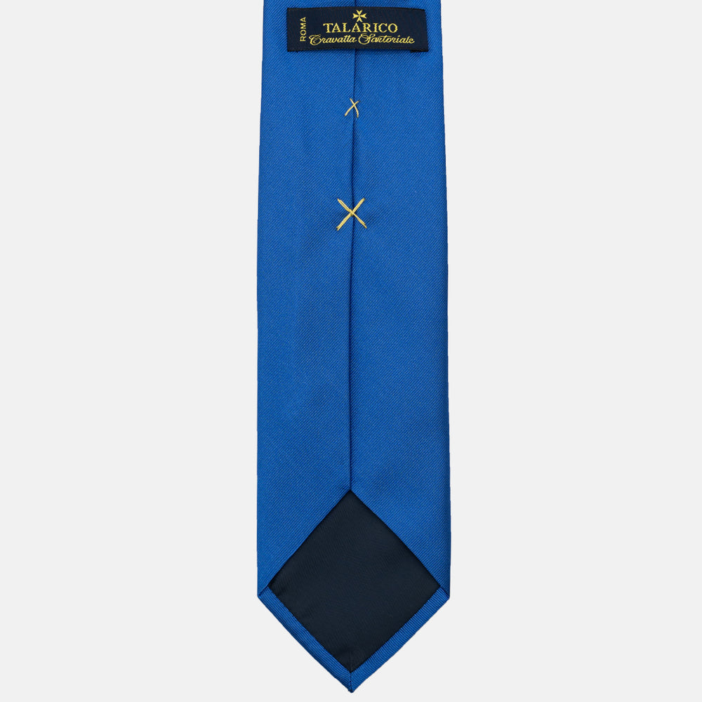 Solid Color Blue Europe Rep Silk Tie - TAL292