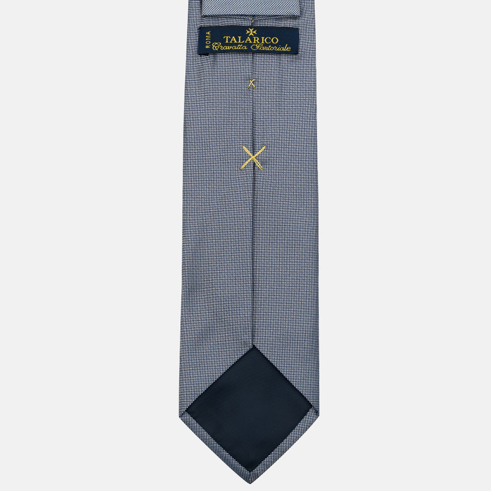 Plain Blue Panamino Silk Tie - TAL293