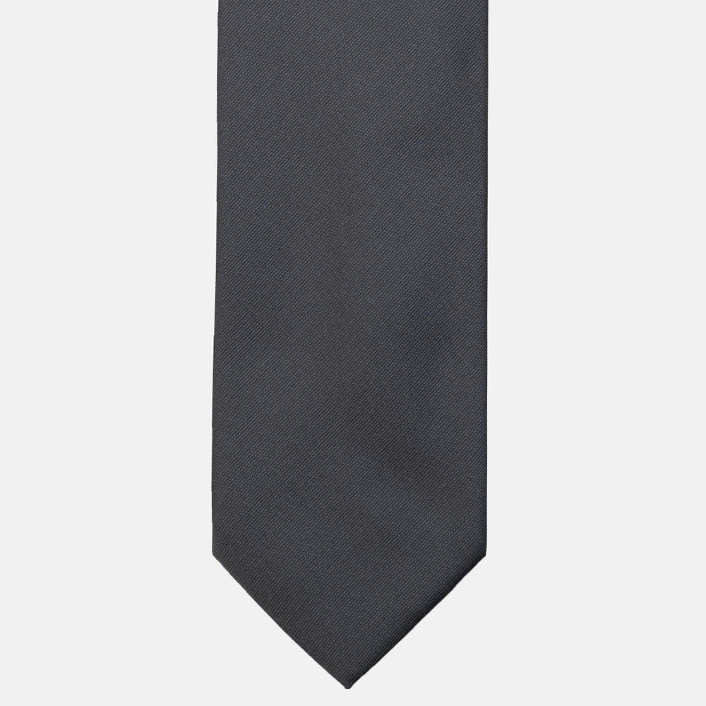 Solid Color Silk Tie in Lead - TAL294