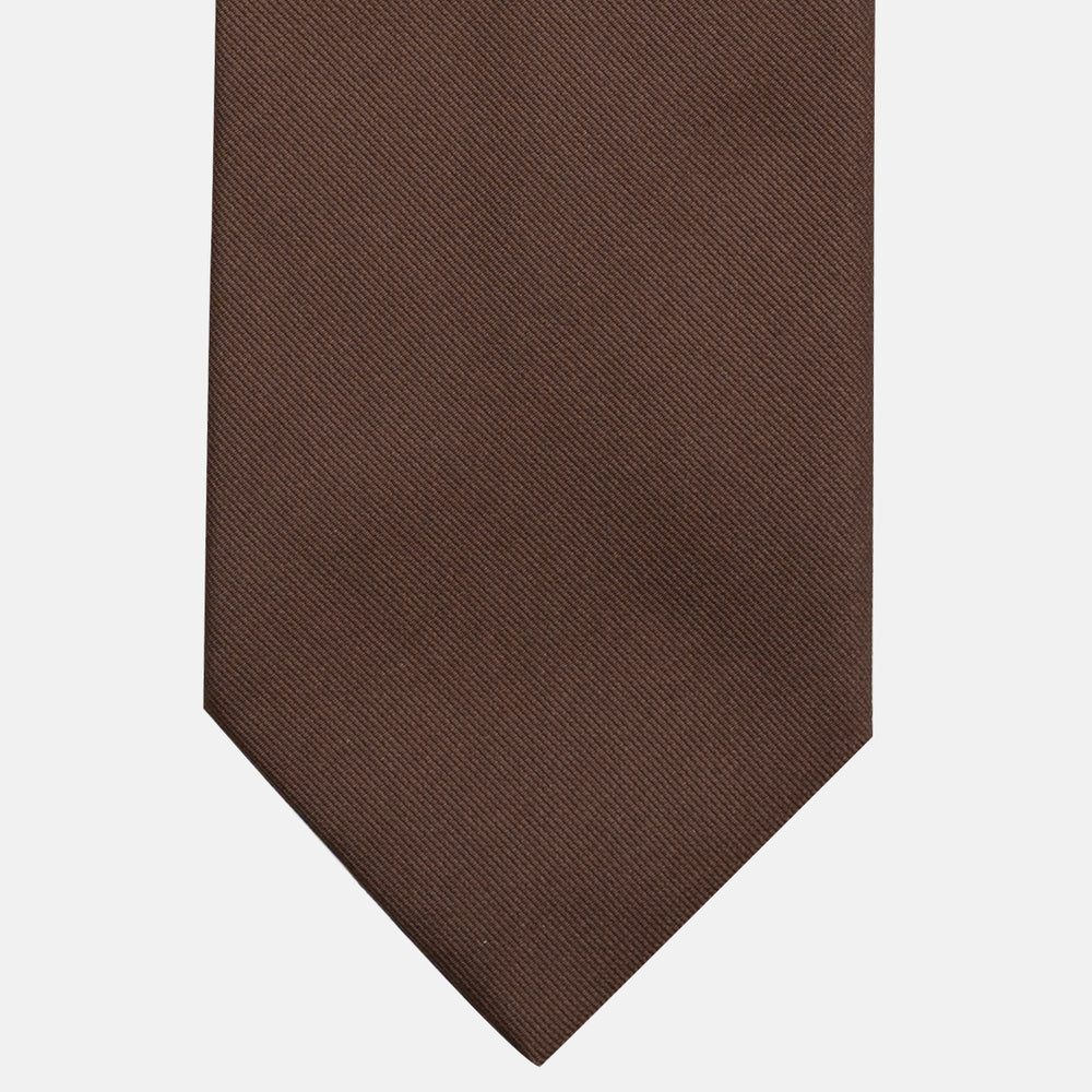Brown Solid Color Silk Tie - TAL295