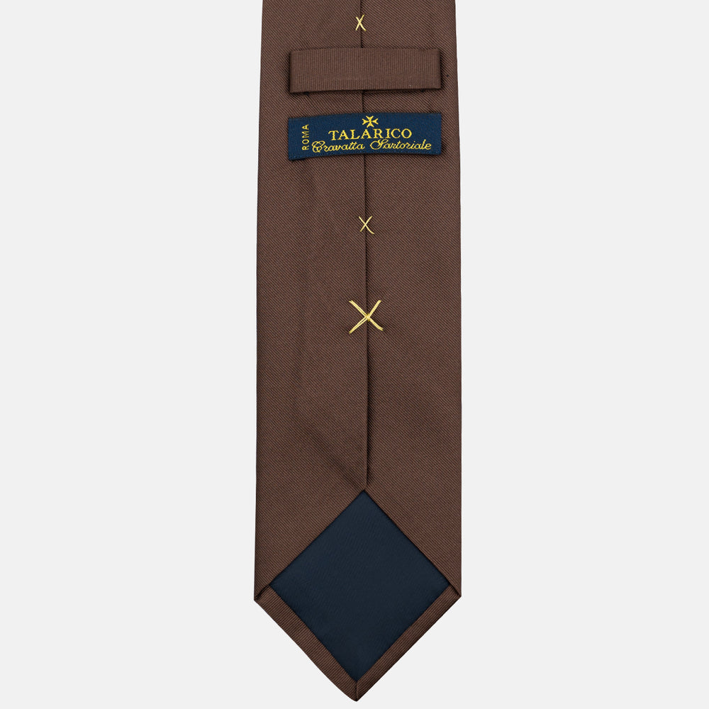 Brown Solid Color Silk Tie - TAL295