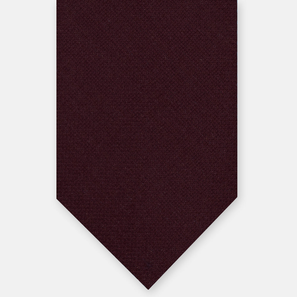 Cravatta 3 Pieghe Sartoriale in Pura Lana Loro Piana, Bordeaux