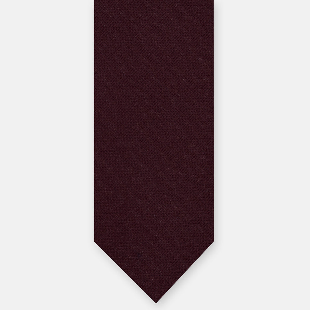 Cravatta 3 Pieghe Sartoriale in Pura Lana Loro Piana, Bordeaux