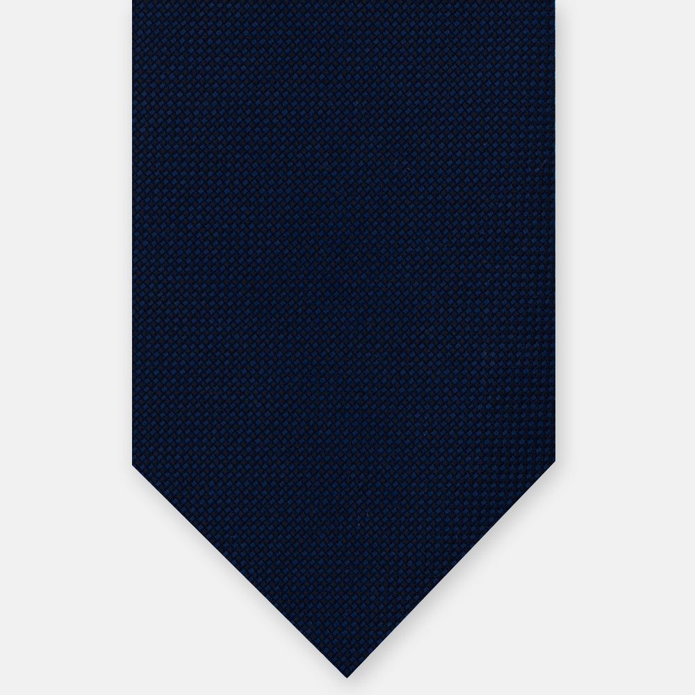 Cravatta 3 Pieghe Sartoriale in Pura Lana Loro Piana, Blu