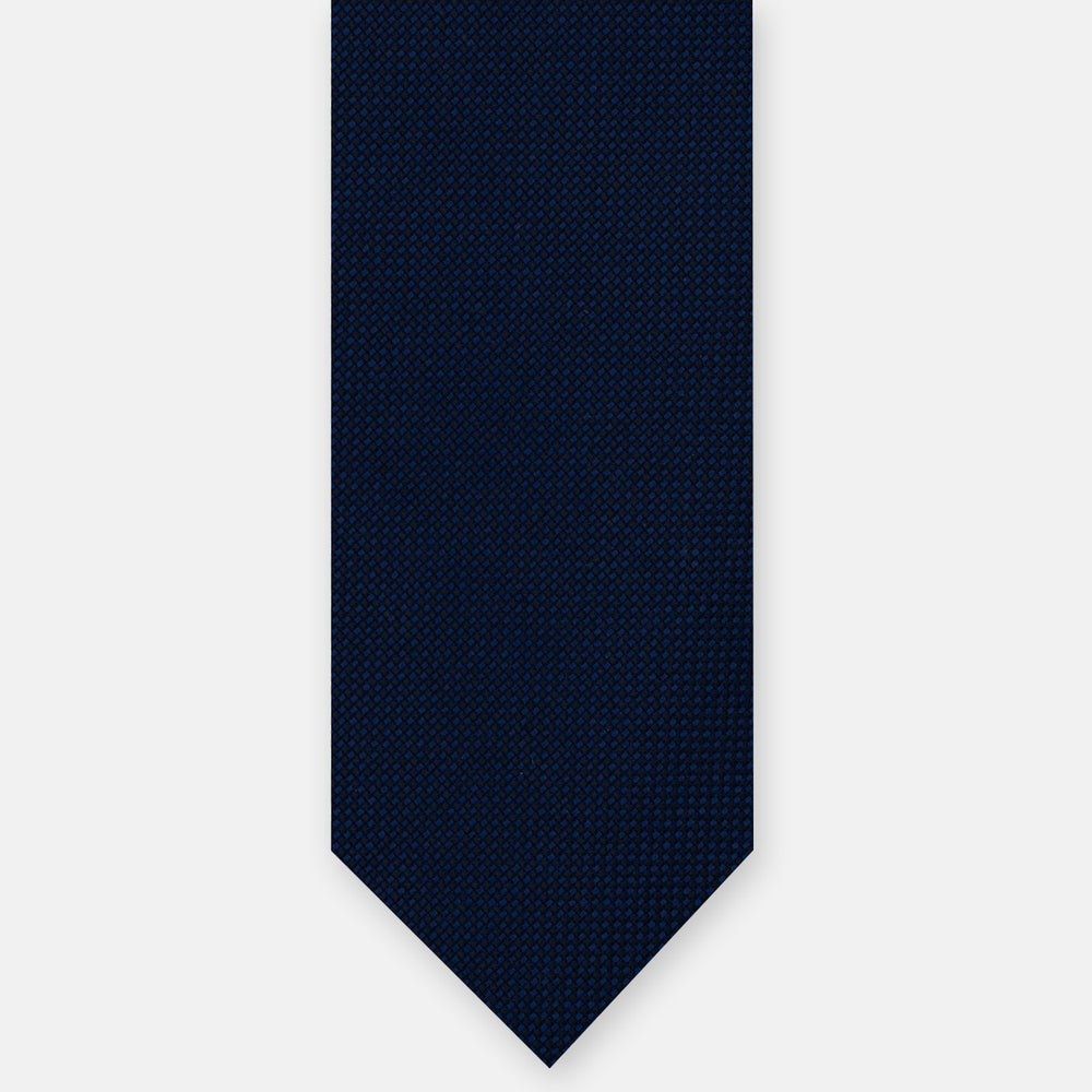 Cravatta 3 Pieghe Sartoriale in Pura Lana Loro Piana, Blu