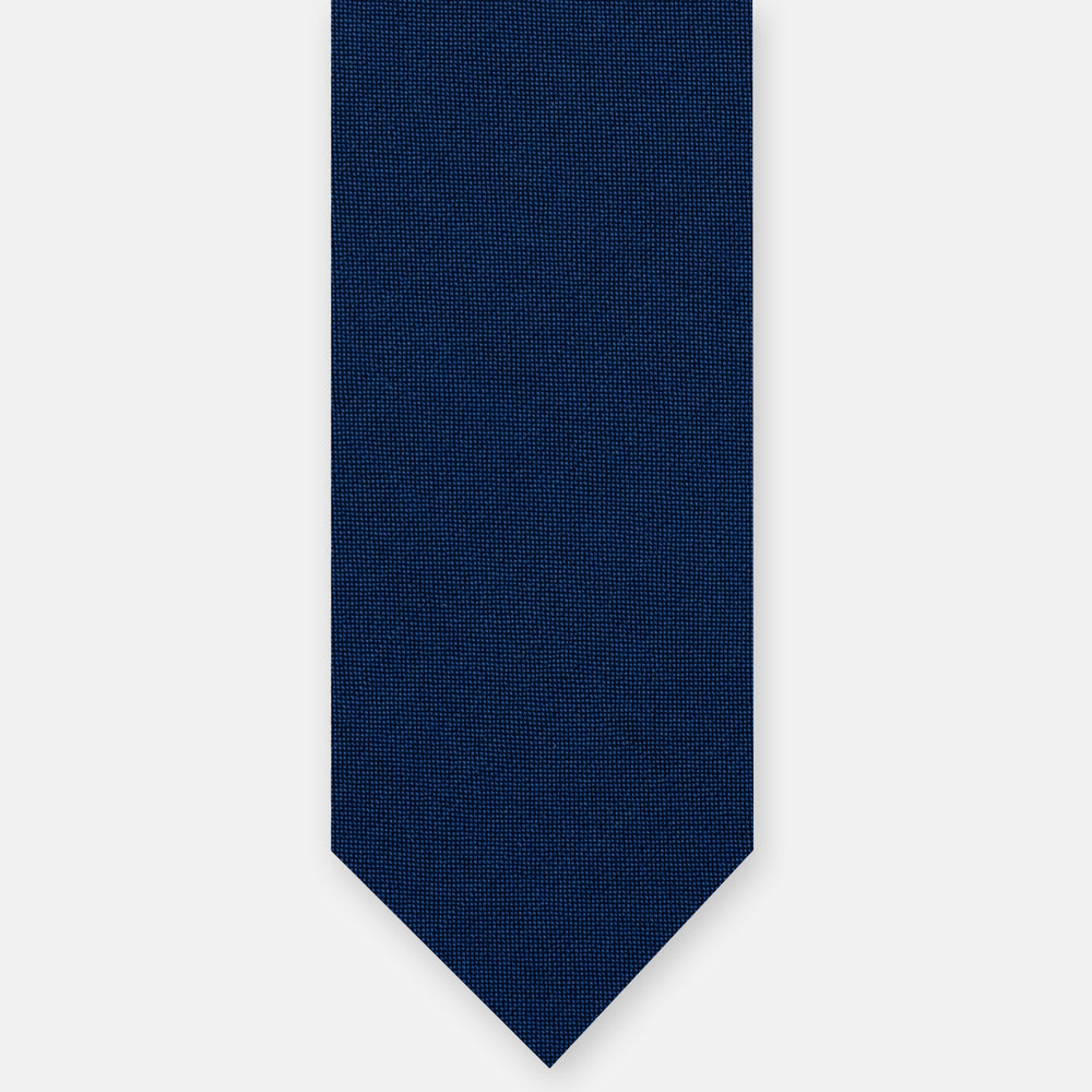 Cravatta 3 Pieghe Sartoriale in Pura Lana Loro Piana, Azzurro