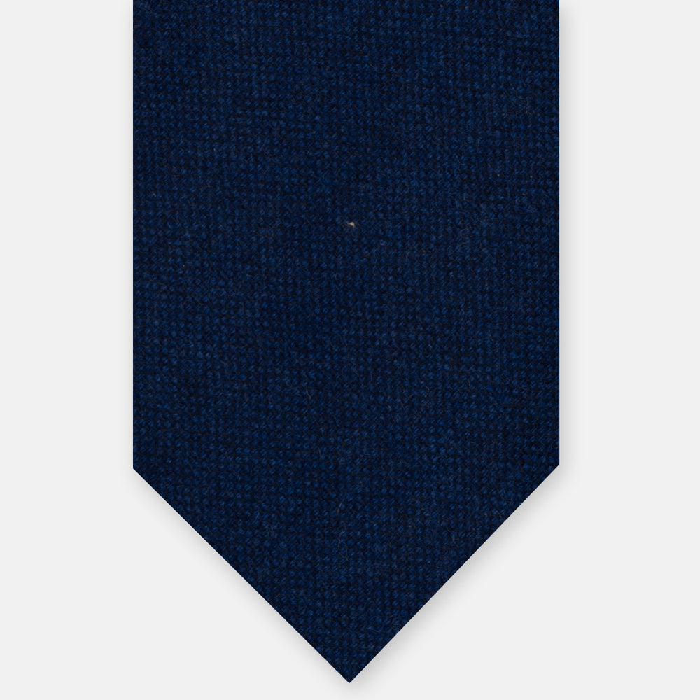 Cravatta 3 Pieghe Sartoriale in Cashmere delle Migliori Tessiture Biellesi, Blu