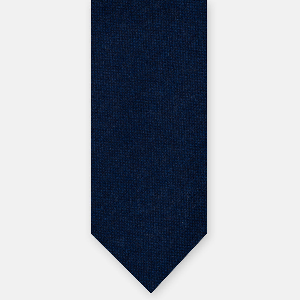 Cravatta 3 Pieghe Sartoriale in Cashmere delle Migliori Tessiture Biellesi, Blu