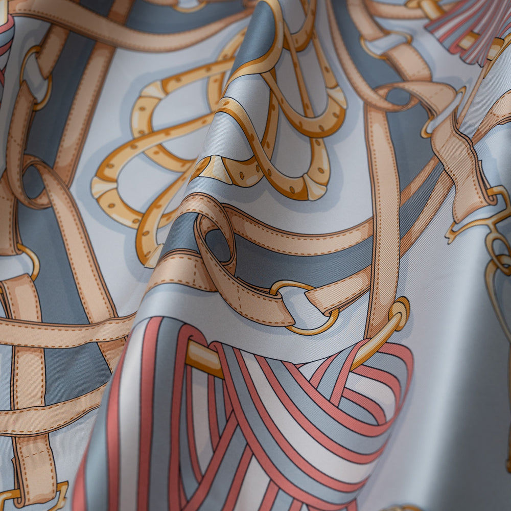 Equestrian Elegance 90's Twill Silk Scarf