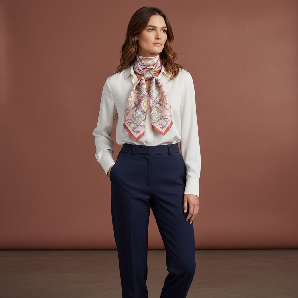 Equestrian Elegance 90's Twill Silk Scarf