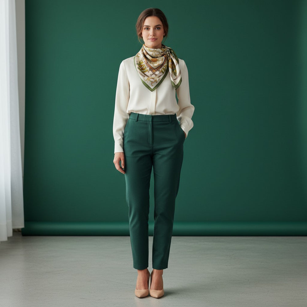 Equestrian Elegance 90's Twill Silk Scarf