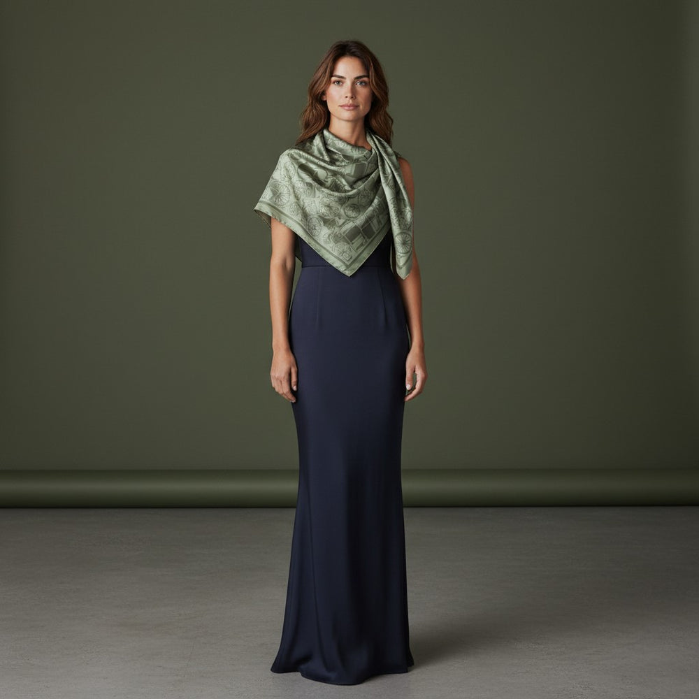 90's Twill Silk Scarf Elegance in Motion