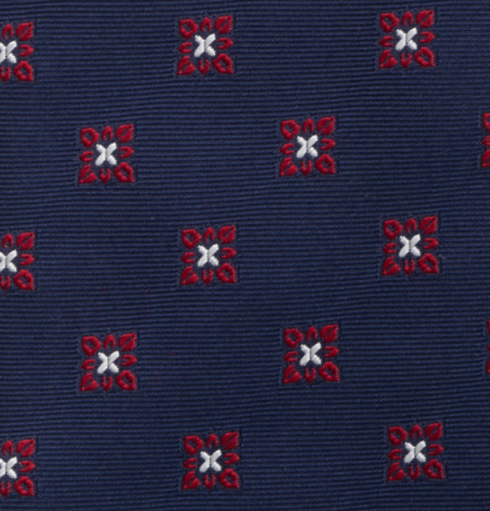 1999 Collection Tie in Heavy Blue Silk with Floral Pattern