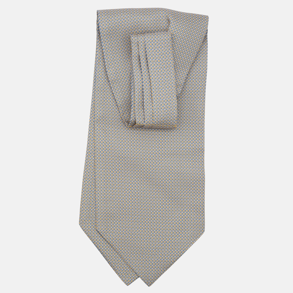 Ascot in seta Fantasia Geometrica Giallo