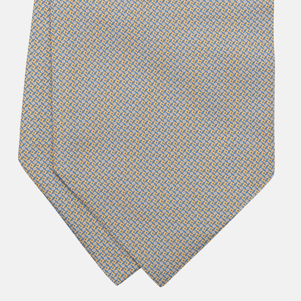 Ascot in seta Fantasia Geometrica Giallo