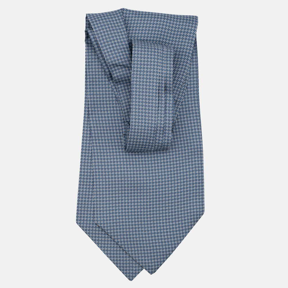 Ascot in seta Fantasia Geometrica Grigio