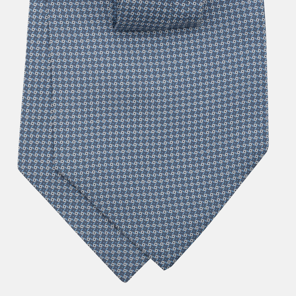 Ascot in seta Fantasia Geometrica Grigio