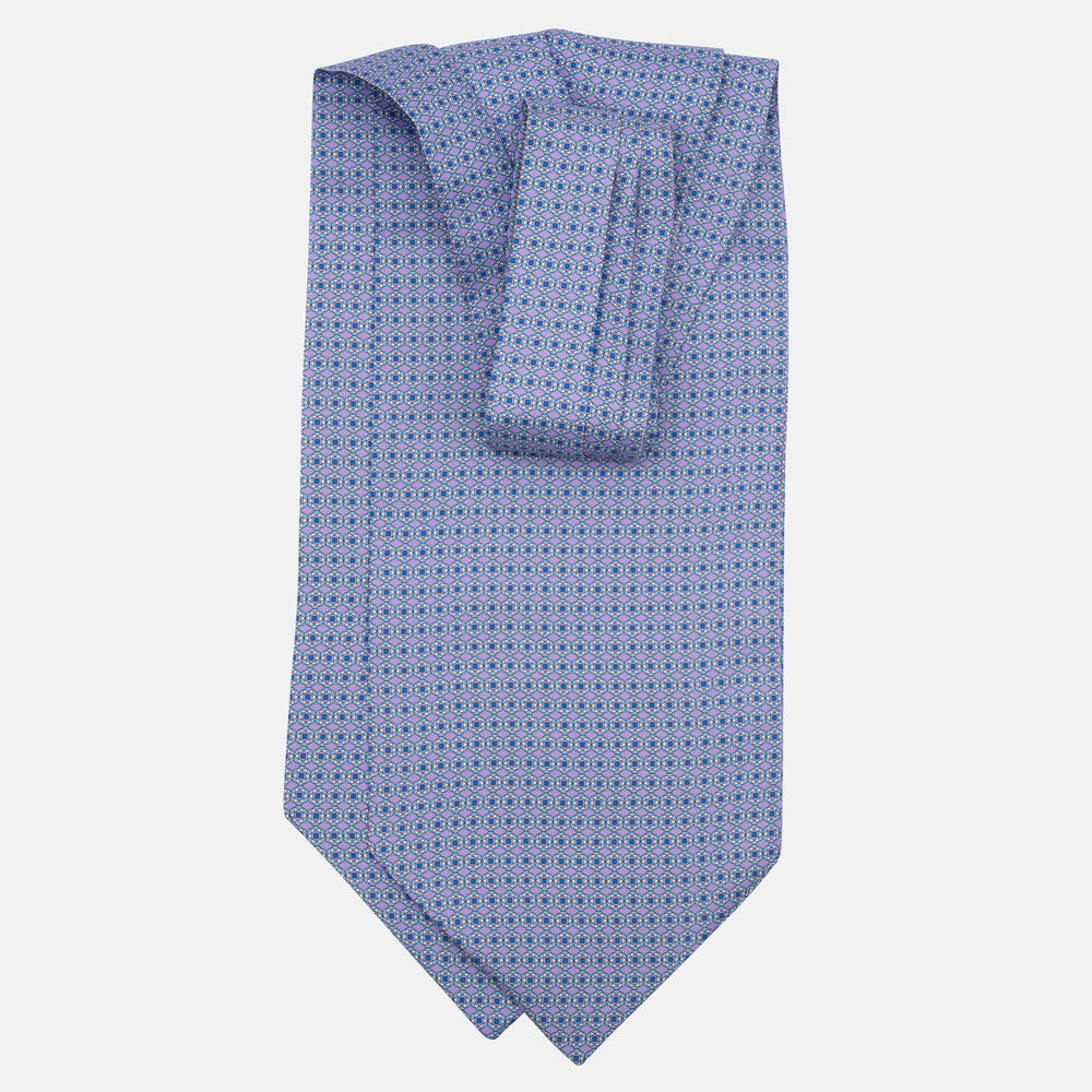 Ascot in seta Fantasia Floreale Lilla
