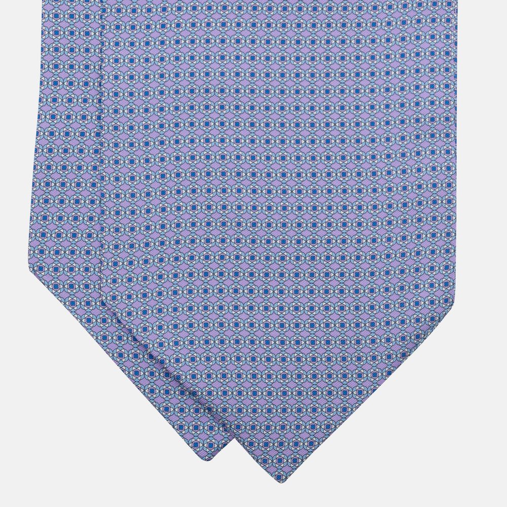 Ascot in seta Fantasia Floreale Lilla