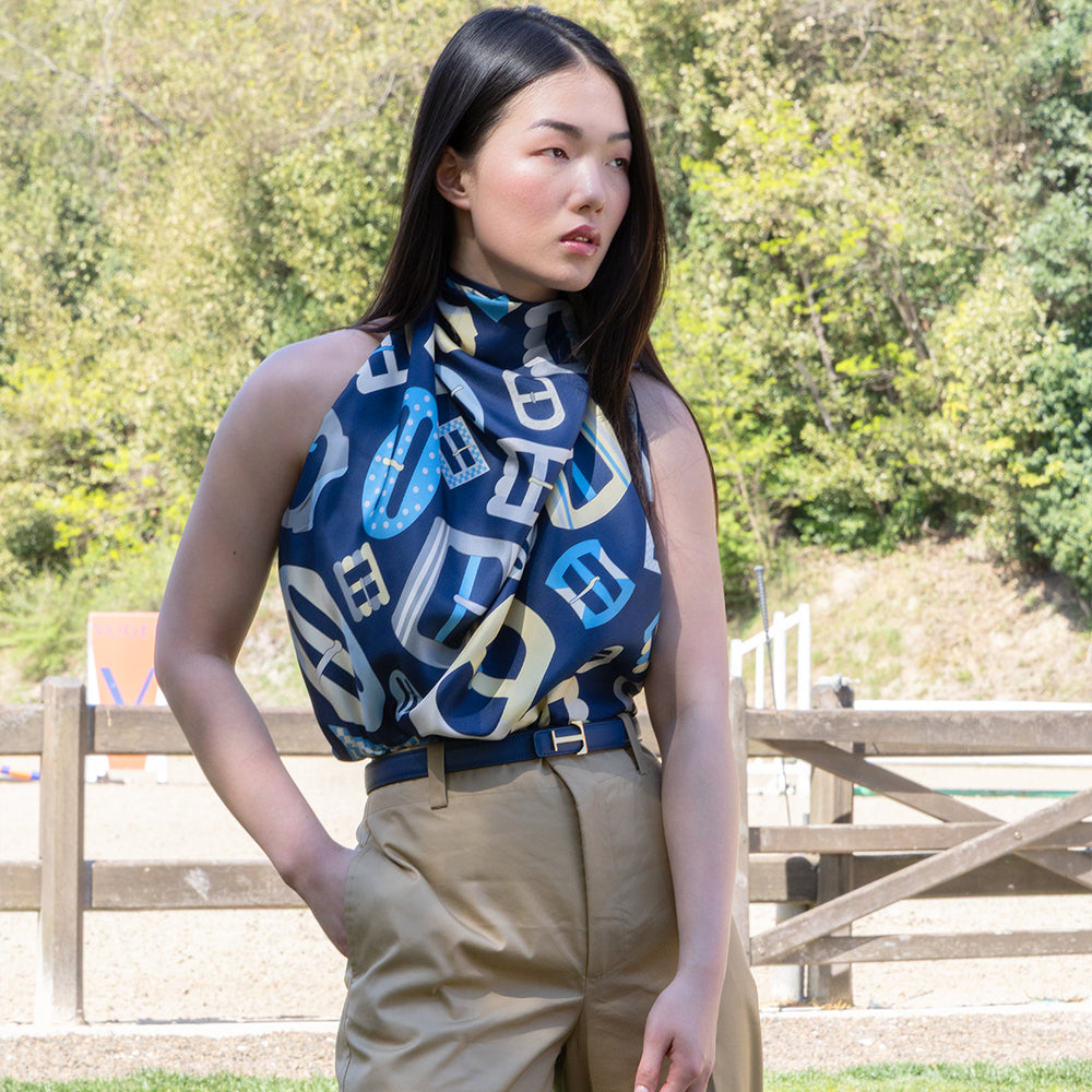 Geo Chic 90 Twill Silk Scarf