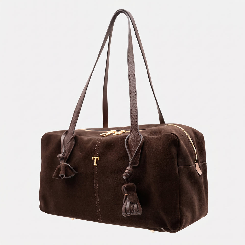Borsa Bauletto Talarico in Camoscio Marrone