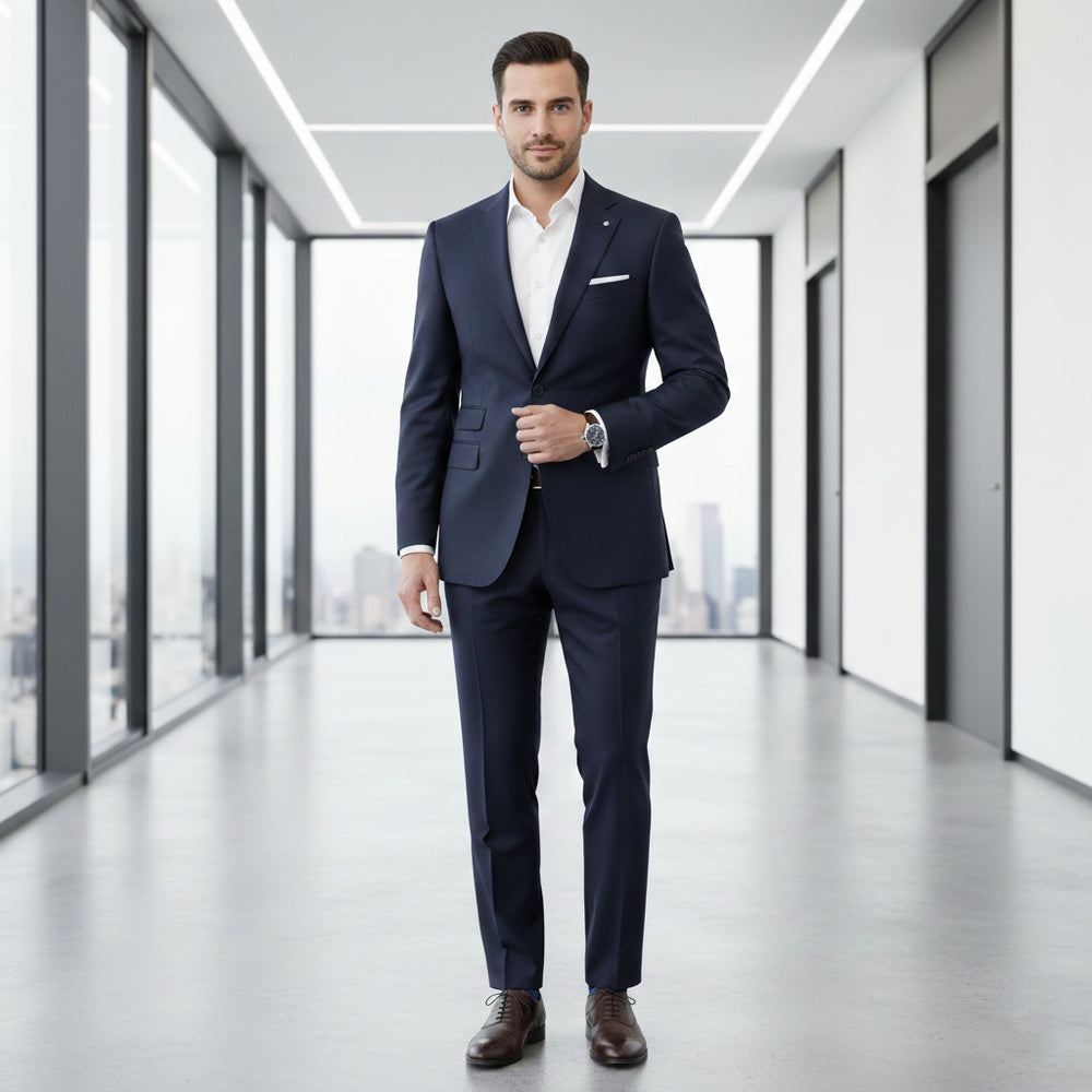 COMPLETO UOMO IN LANA BLU - FTL00 - 001