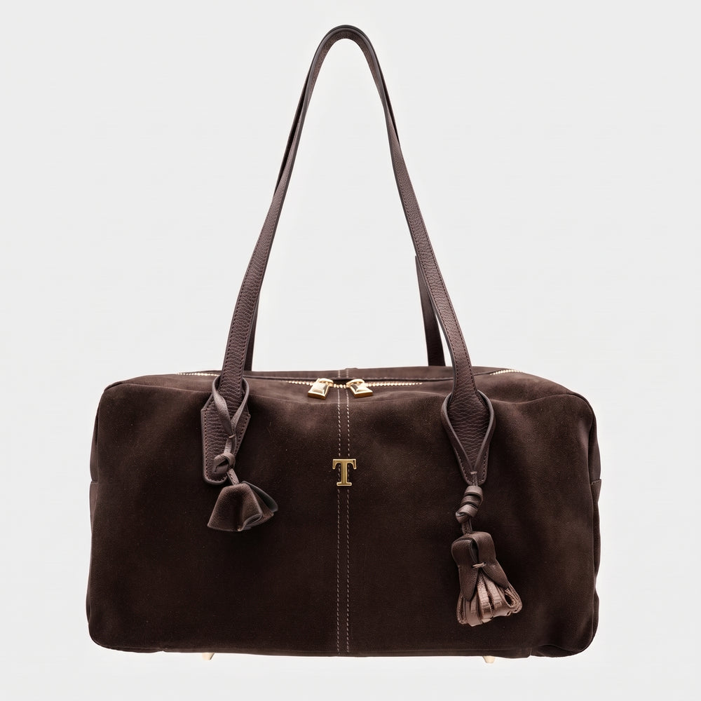 Borsa Bauletto Talarico in Camoscio Marrone