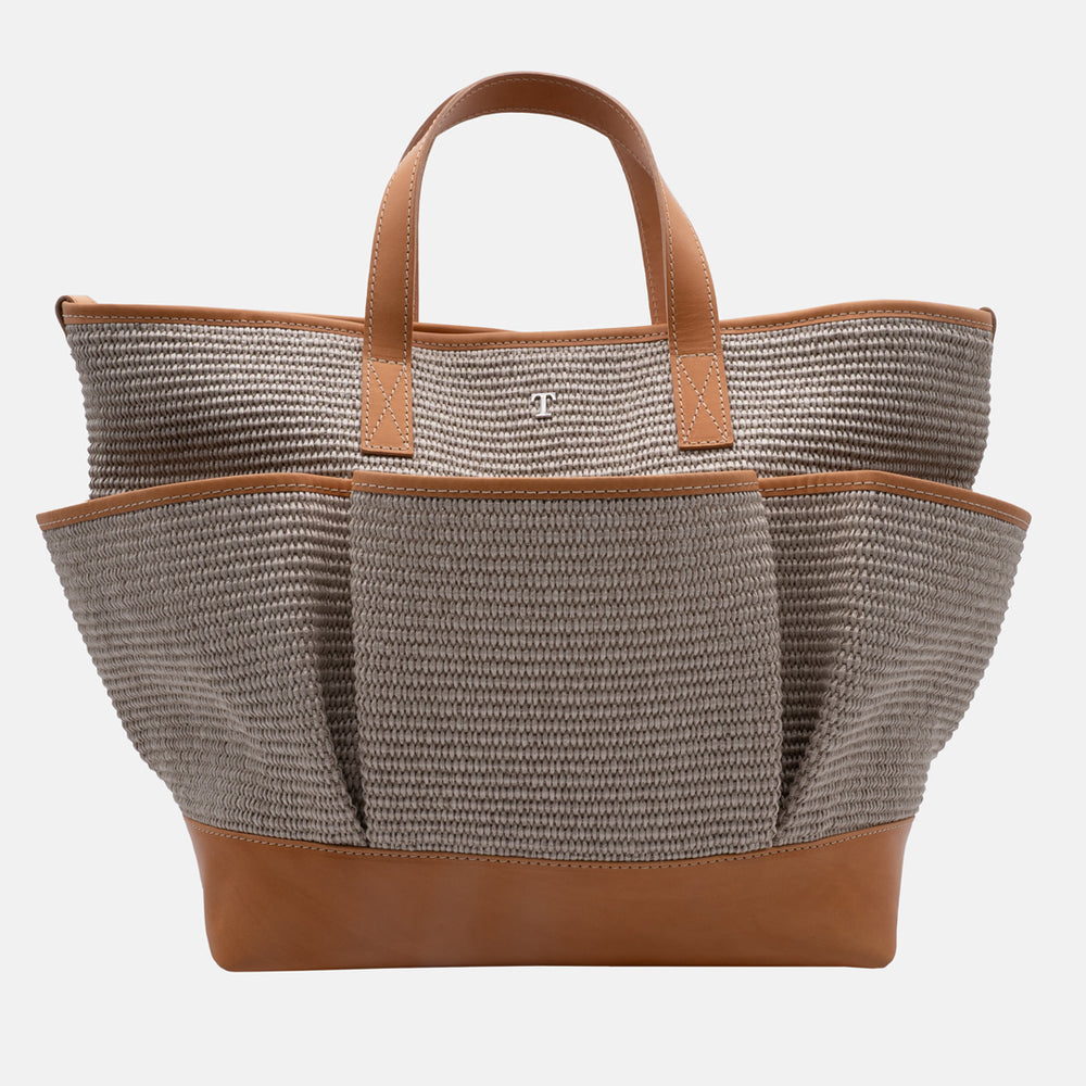 Blue Panarea Raffia Bag