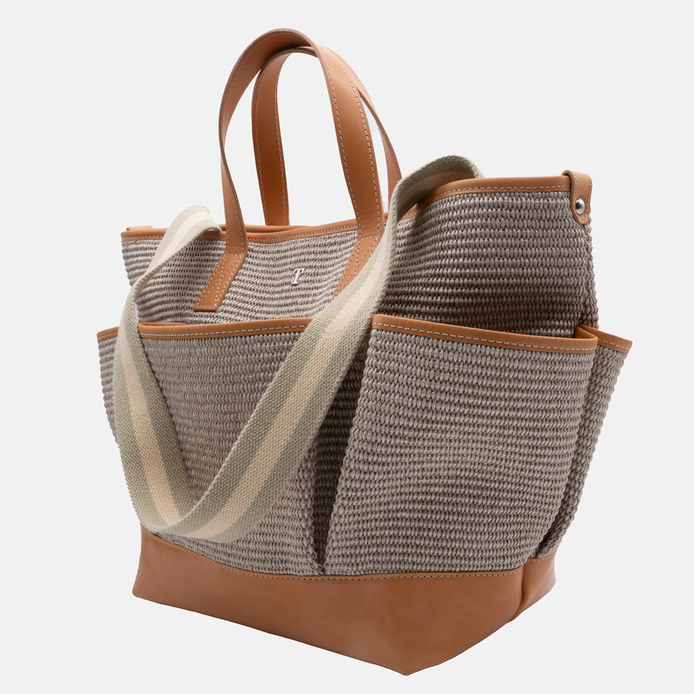 Blue Panarea Raffia Bag