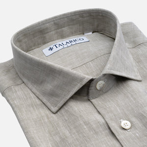 Gray French Collar Linen Shirt