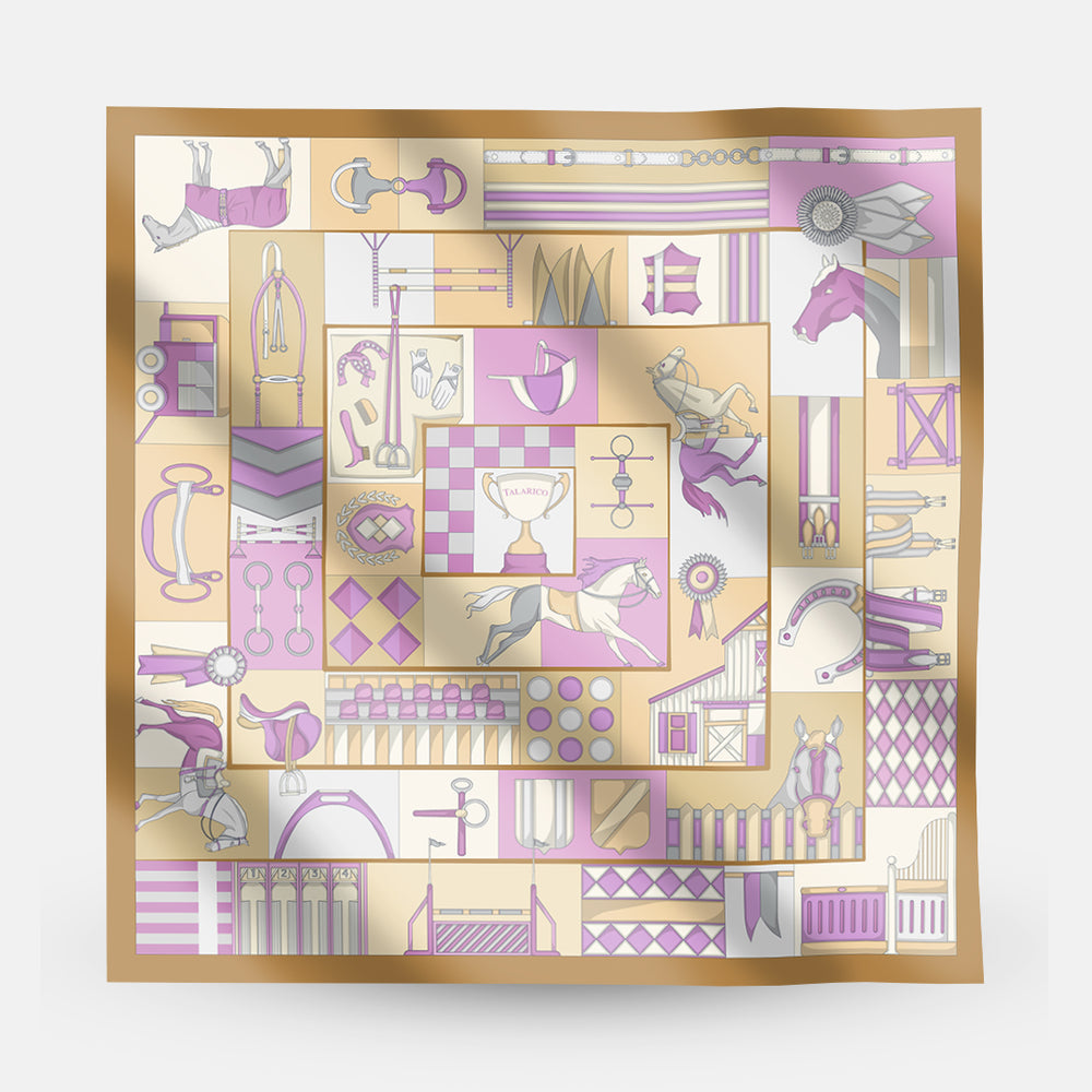 90 Twill Silk Scarf Equestrian Harmony