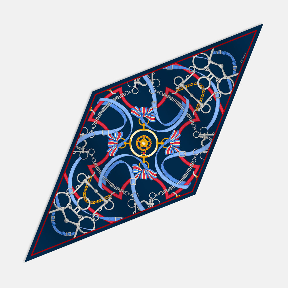 Heritage Ride Silk Twill Rhombus Scarf
