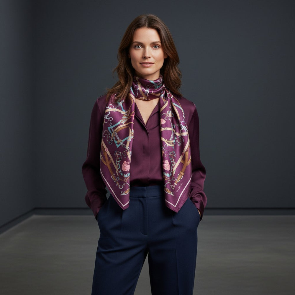 Heritage Ride 90 Twill Silk Scarf